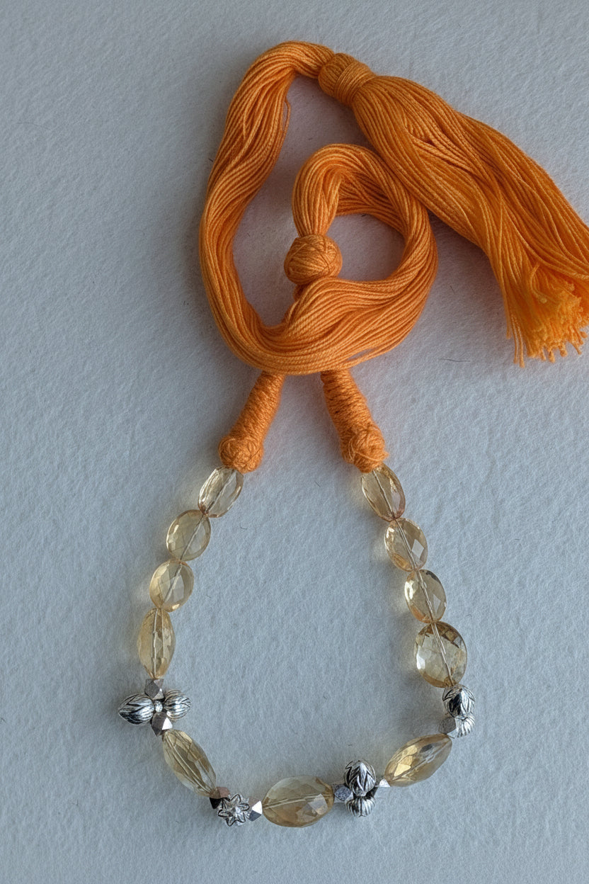 Damini - 925 silver statement choker studded with AAA+ citrene stones