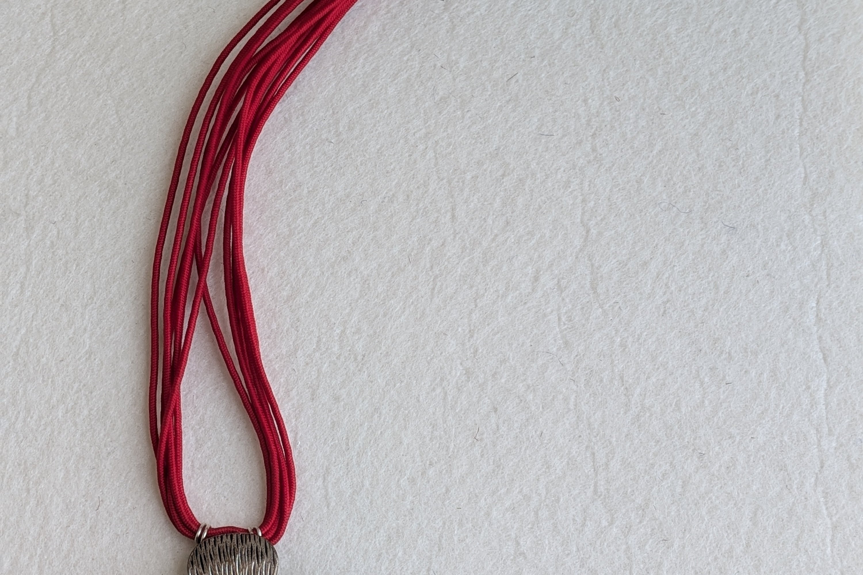 Kamala - 925 Silver Statement Flower Statement Pendant Necklace with Red Dori