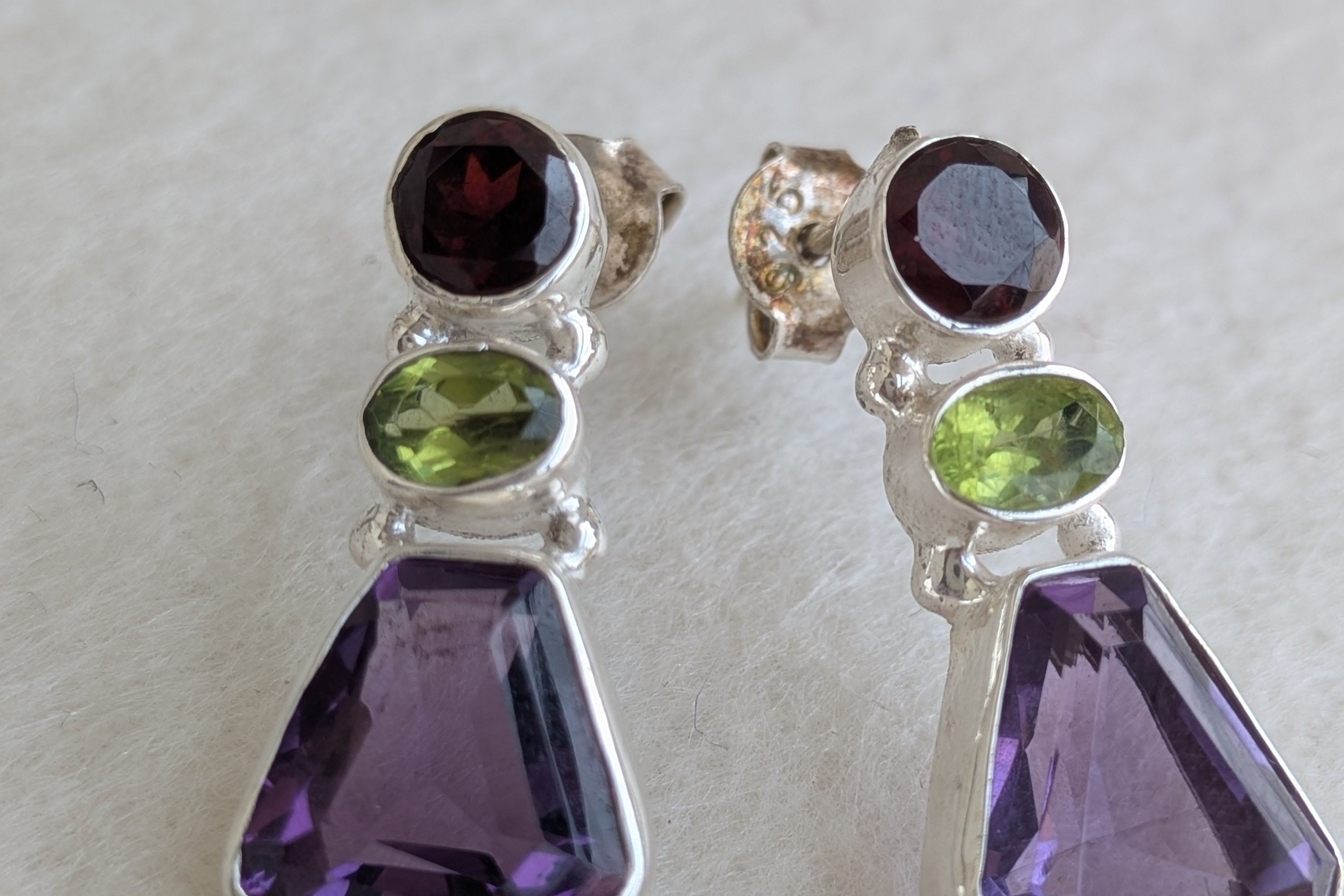 Navaratna - Earrings set studded with multi semi-precious stones