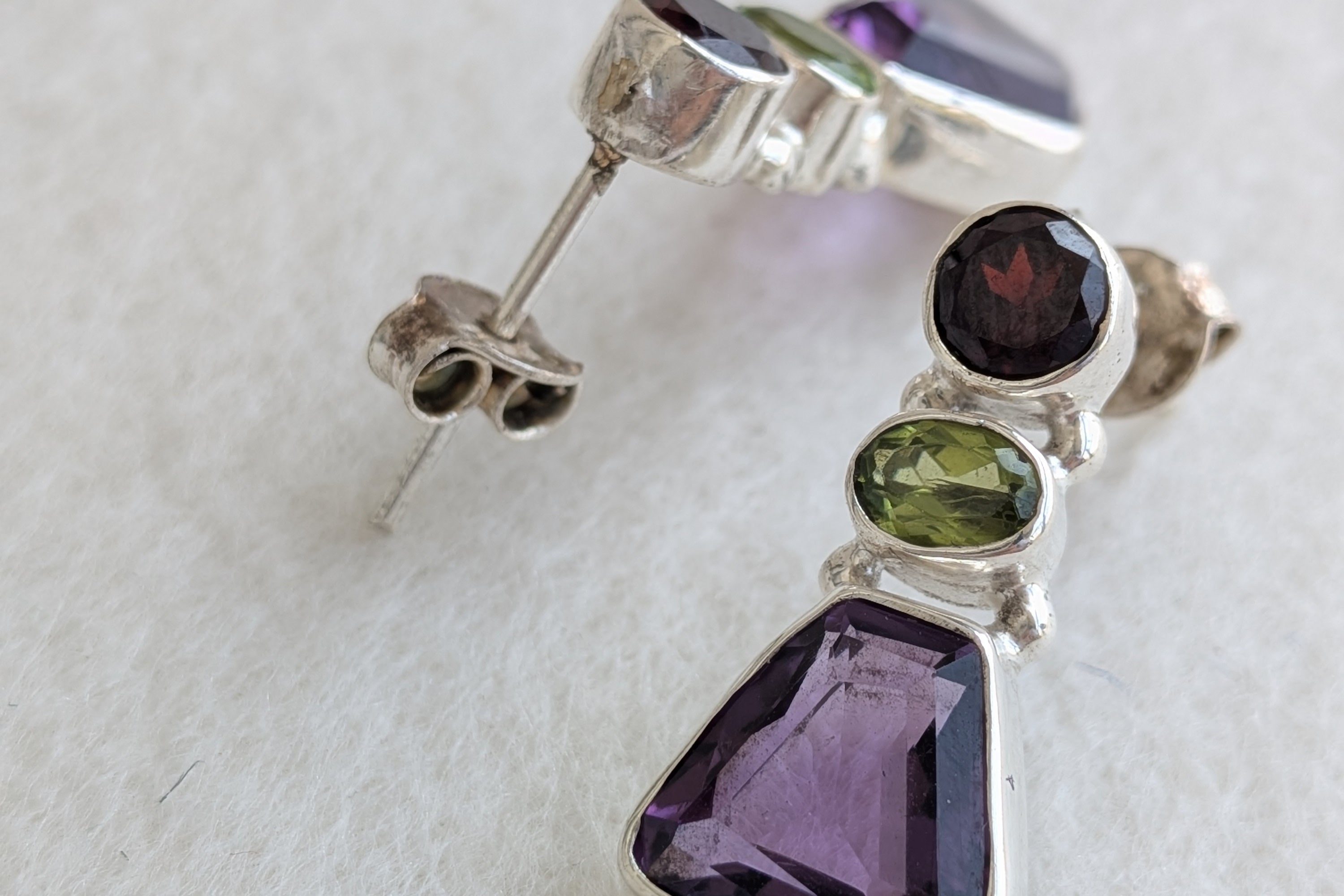 Navaratna - Earrings set studded with multi semi-precious stones