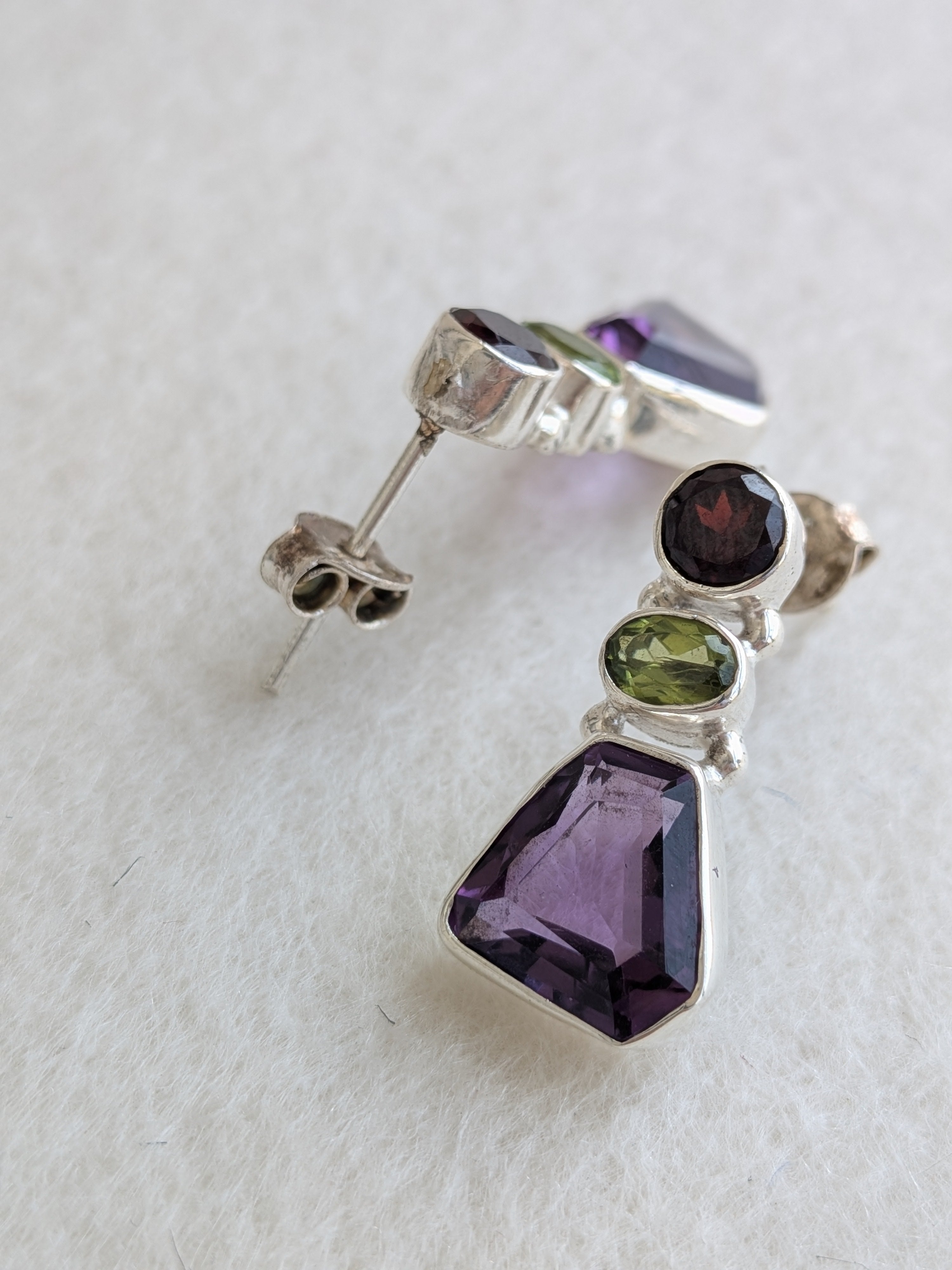 Navaratna - Earrings set studded with multi semi-precious stones