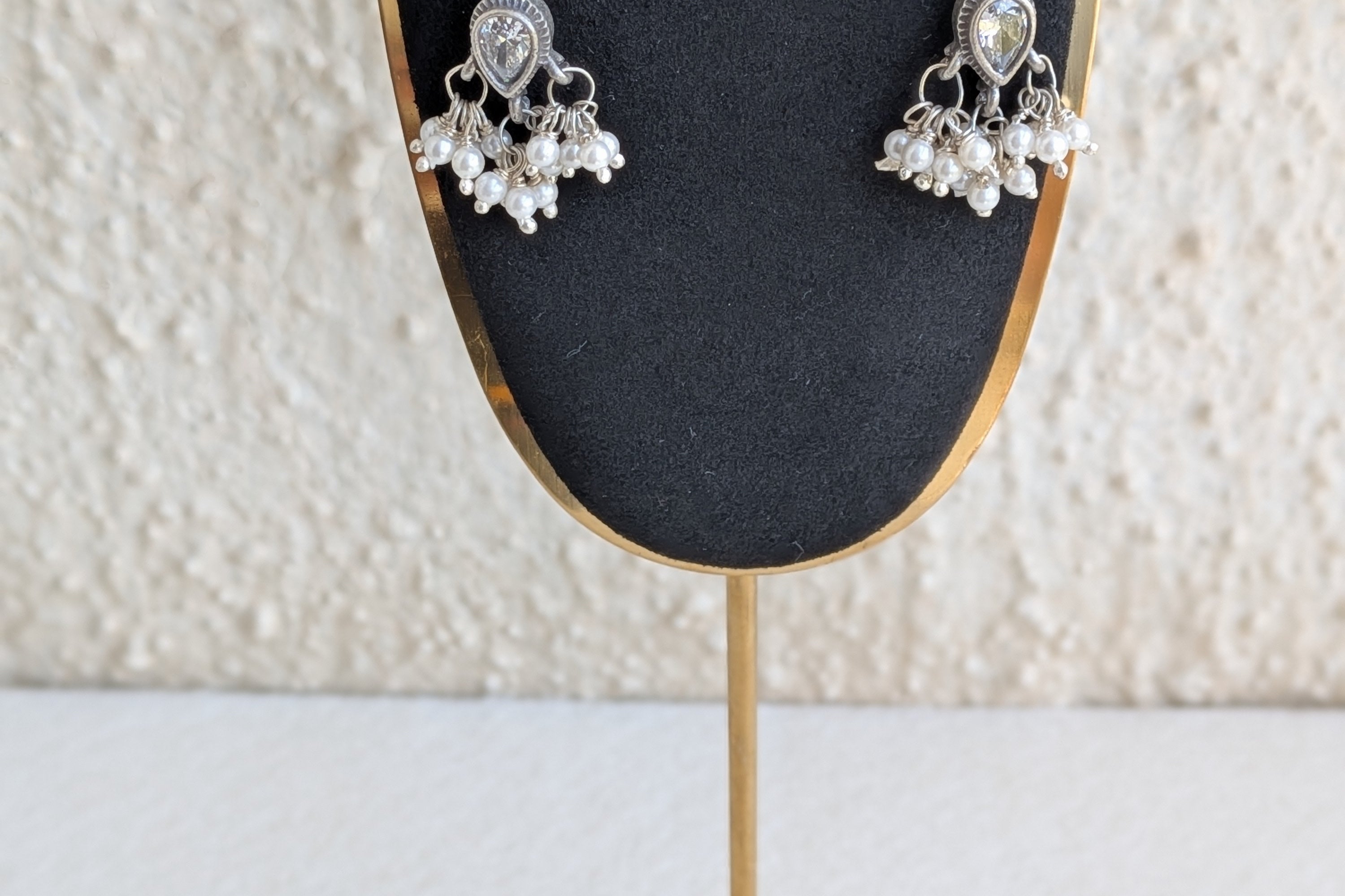 Handcrafted in 925 Silver | Pink Zircon & Freshwater Pearls Earrings