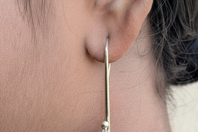 925 Silver earrings with original blue Calcedony stone