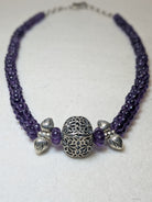 Original AAA quality Amethyst Pumpkin Beads Necklace | 925 Silver | Artificcers