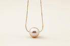 Padma - Golden South Sea Pearl Necklace with Sterling Silver Chain