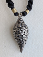 Shankha - Handcrafted Chittai Silver Necklace with Shankha (Conch) Motif Pendant