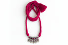 Aadyaa- 925 Sterling Silver Tanmani Necklace with Freshwater Pearls, Pink Zircon and Silk Thread