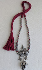Aradhya - Antique 925 Silver Heirloom Neckpiece with Cotton Thread