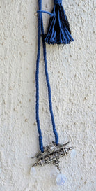 Amara - Statement Silver Peacock Pendant with Moonstone & Chalcedony - Blue Jute Dori