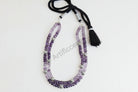 Handcrafted AAA+ amethyst two strand necklace in 925 sterling silver from Artificcers