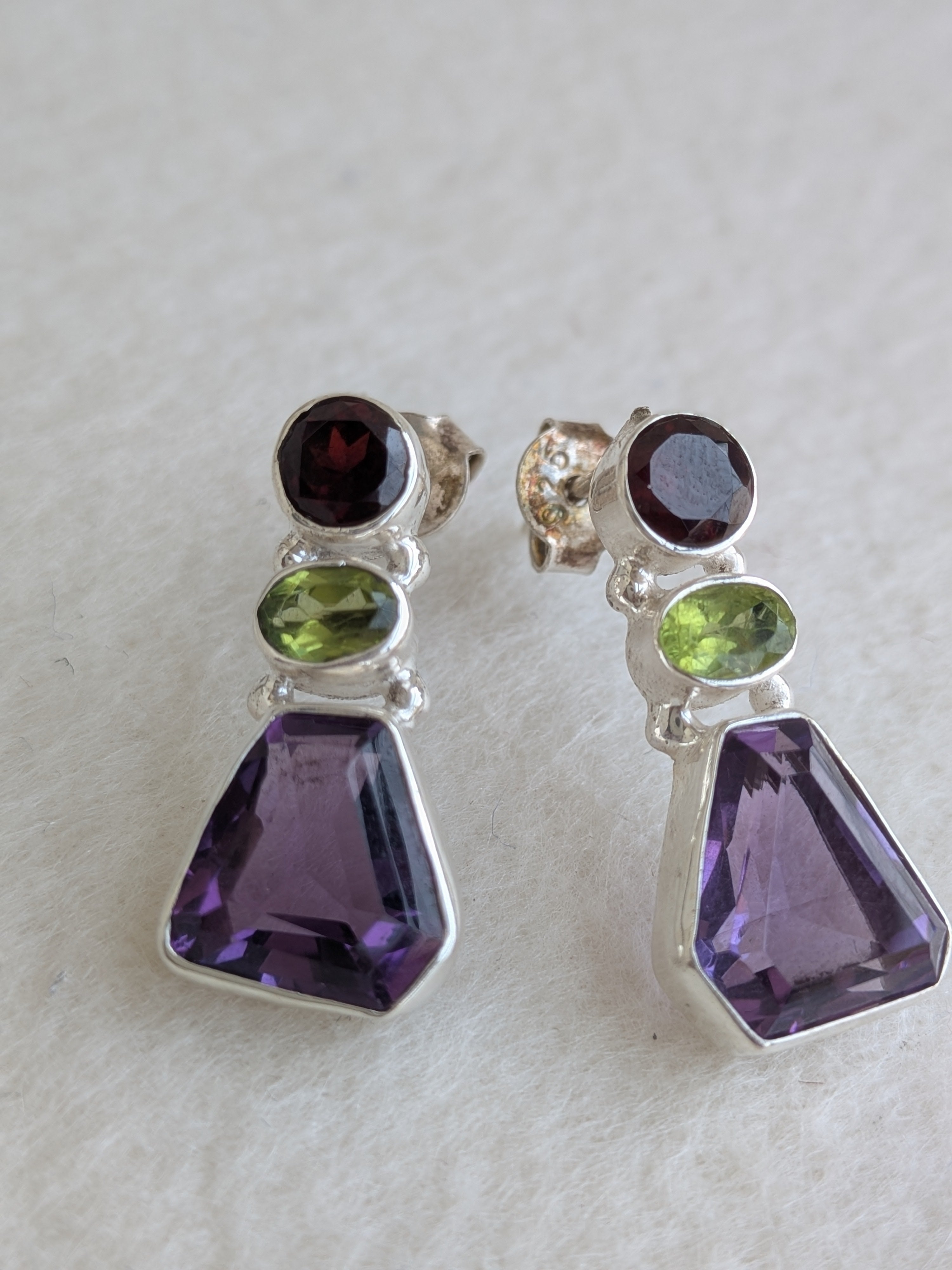 Navaratna - Earrings set studded with multi semi-precious stones
