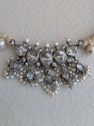 Gajara Tanmani - 925 Silver Necklace adorned with Zircon beads & Freshwater Pearls