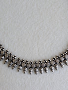 Cheryll - Intricate 925 Silver choker necklace with peacock green Dori