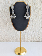 Handcrafted in 925 Silver | White Zircon  and Freshwater Pearls Earrings