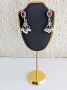 Handcrafted in 925 Silver | Pink Zircon & Freshwater Pearls Earrings