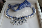 Neel Mogra - 925 Sterling Silver Tanmani adorned with Silver and Zircon beads & Freshwater Pearls