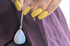 Handcrafted 925 sterling silver U-hook earrings with genuine Blue Chalcedony drop stone. Lightweight, elegant, and perfect for everyday luxury