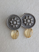 Cita 925 Silver Citrine Earrings | Handcrafted Sterling Silver | Artificcers