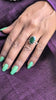 925 sterling silver ring set with natural parrot green quartz. A vibrant stone of prosperity and growth, handcrafted for bold, nature-inspired elegance.