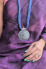 Nalini - Stunning Ethnic Large Antique Silver pendant paired with Jute thread neckpiece